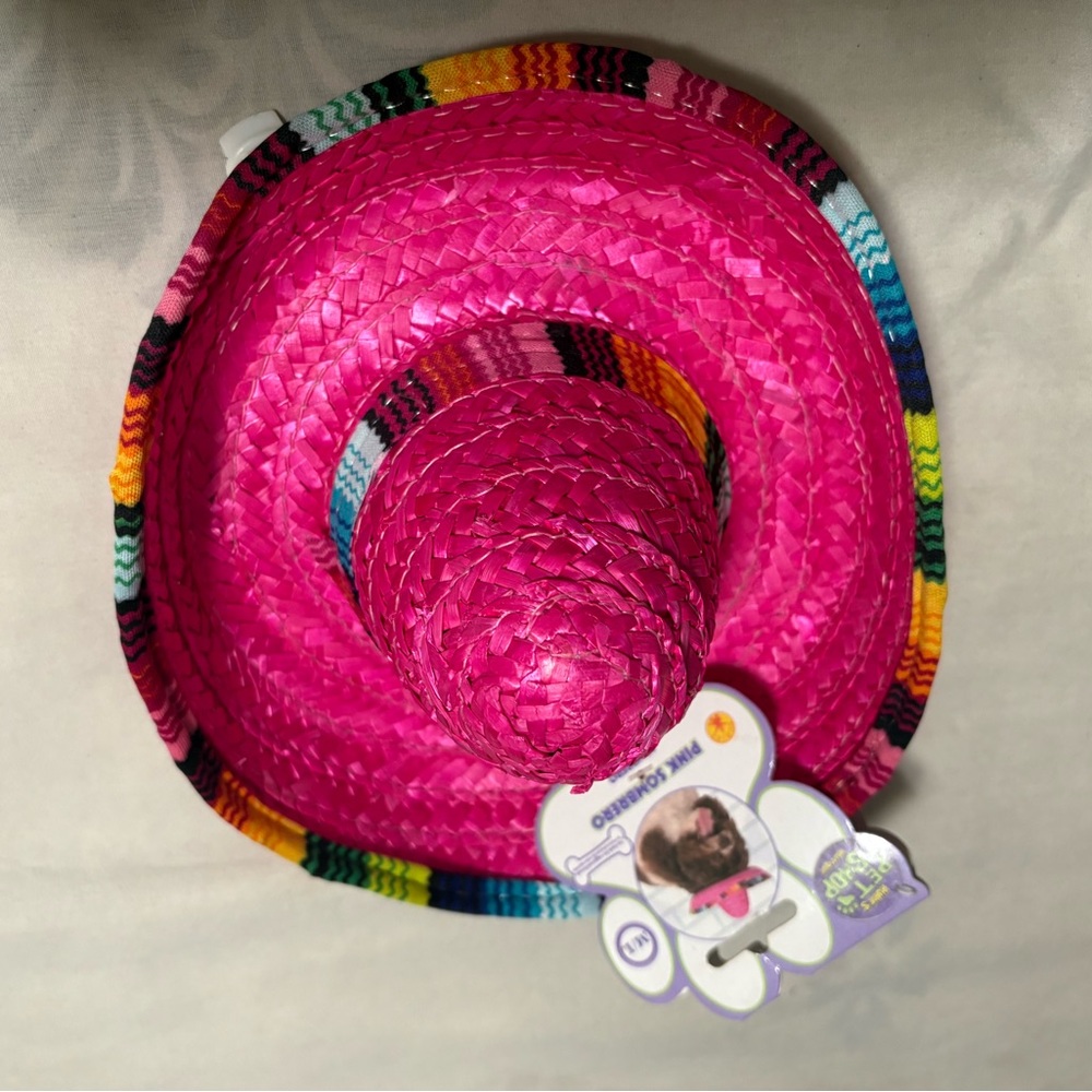 Vibrant Pink Dog Sombrero - Picture 3 of 6